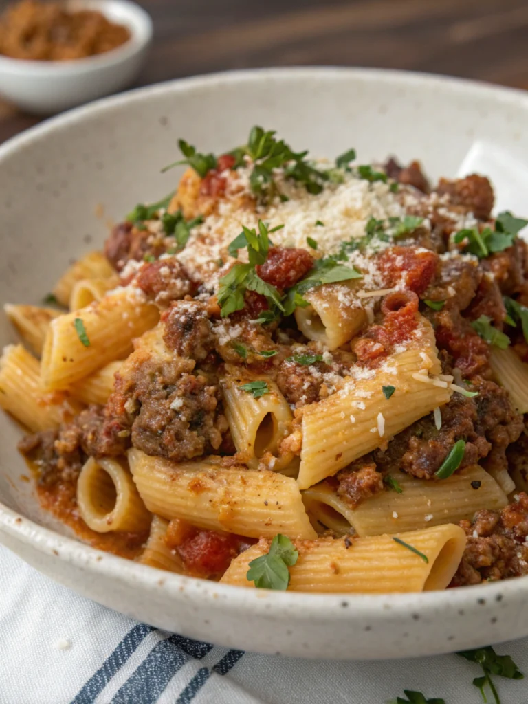Ground Beef Pasta,Creamy Ground Beef Alfredo Pasta