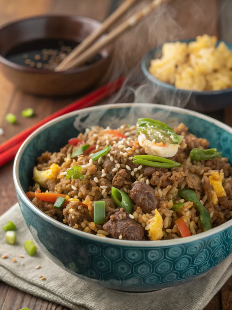 Easy Fried Rice with Ground Beef