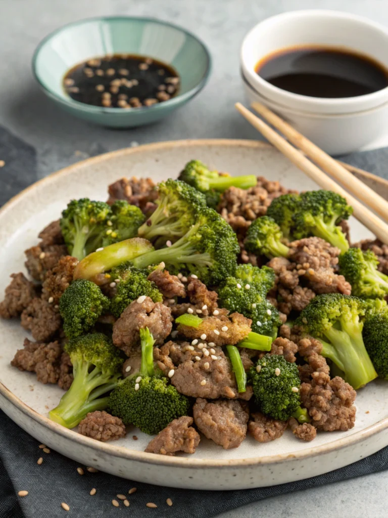 Ground Beef and Broccoli