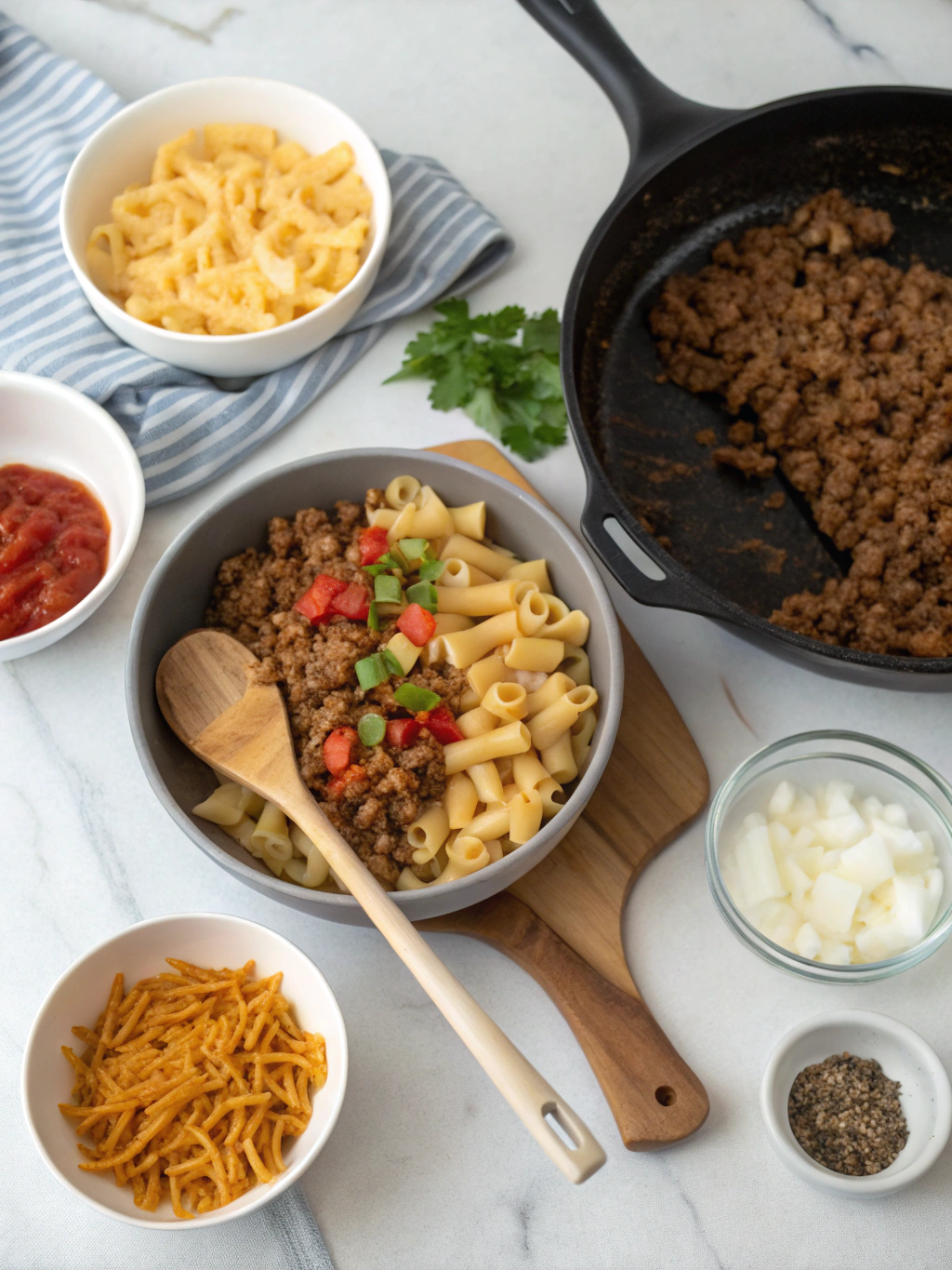 Taco Pasta Skillet steps