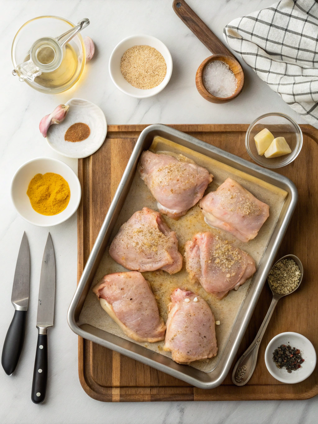 Chicken thigh recipe preparing steps